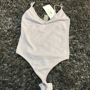 Purple Bodysuit One Piece with High-Cut Design